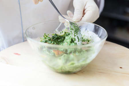 cooking of tasty food at the kitchen