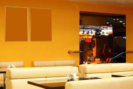 modern european restaurant with nice and bright interiorの写真素材