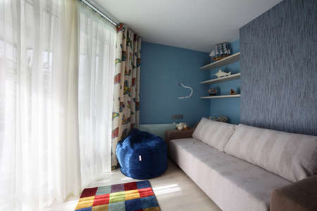 bright and stylish european interior with furnitureの写真素材