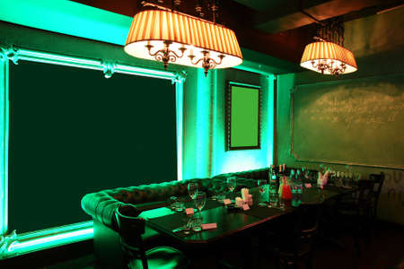 european stylish night club with bright lightsの写真素材