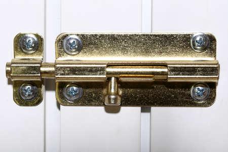 brand new iron lock on bright backgroundの写真素材