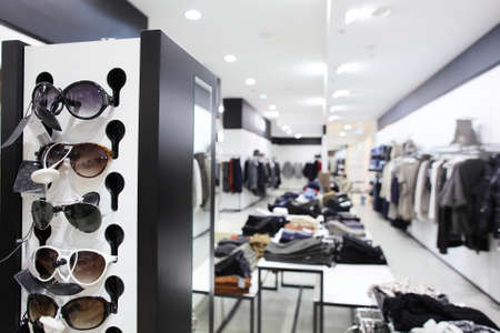 luxury and fashionable brend new interior of cloth store