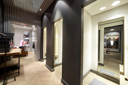 beautiful and clean interior of dressing room at the store