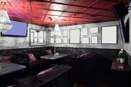 beautiful brand new european restaurant in downtownの写真素材