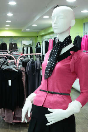 luxury and fashionable brand new interior of cloth storeの写真素材