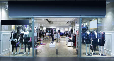 bright and fashionable window of modern european store