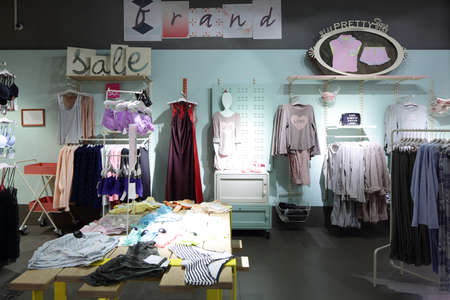 modern and fashionable interior of underwear shop