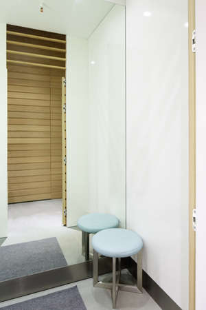 beautiful and clean interior of dressing room at the storeの写真素材
