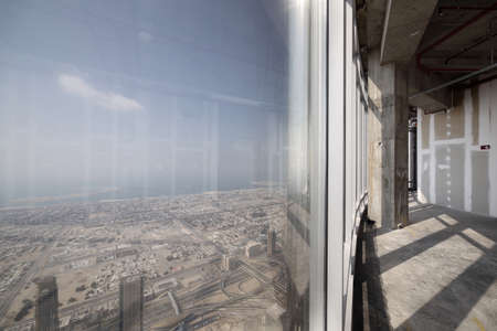 concrete interior of modern area at the top of dubai