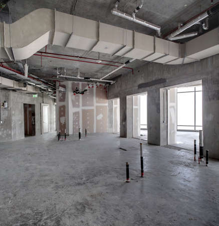 concrete interior of modern area at the top of dubaiの写真素材