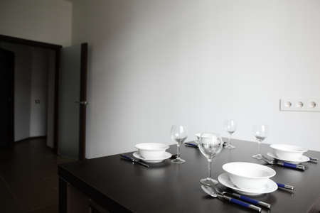 beautiful and model interior of bright kitchenの写真素材