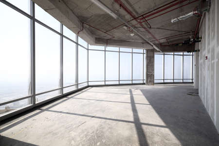 concrete interior of modern area at the top of dubaiの写真素材