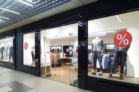 bright and fashionable window of modern european store