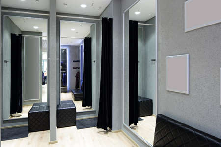 beautiful and clean interior of dressing room at the storeの写真素材