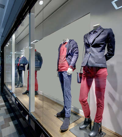 bright and fashionable window of modern european storeの写真素材