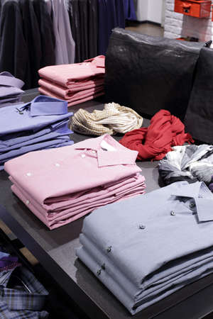 luxury and fashionable brand new interior of cloth store