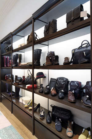 luxury and fashionable brand new interior of cloth storeの写真素材