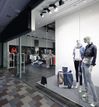 bright and fashionable window of modern european store