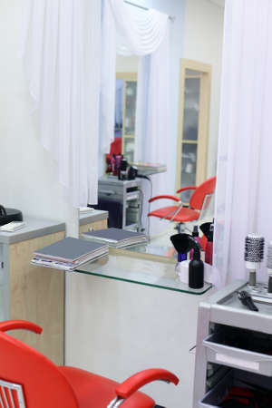 brand new interior of european beauty salonの写真素材