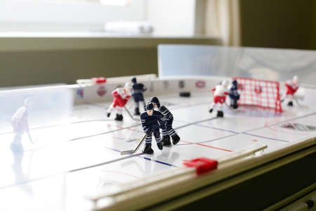 toy hockey table in the bright roomの写真素材