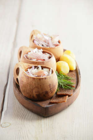 fresh and tasty meat on bright backgroundの写真素材