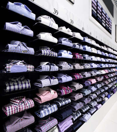 luxury and fashionable brand new interior of cloth storeの写真素材