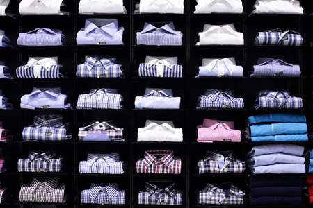 luxury and fashionable brand new interior of cloth storeの写真素材