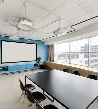 meeting room with projector in modern officeの写真素材