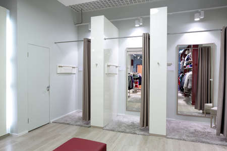 beautiful and clean interior of dressing room at the storeの写真素材