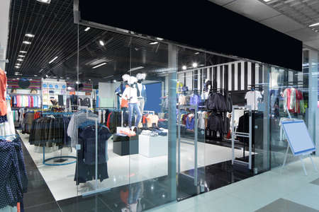bright and fashionable window of modern european store