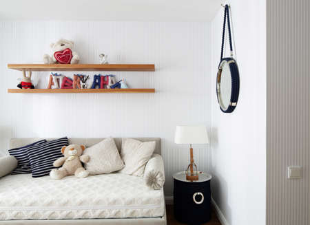 bright and beautiful interior of children roomの写真素材