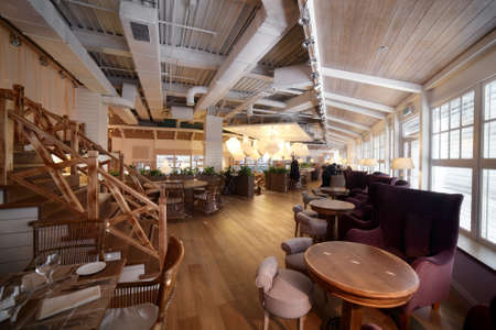 beautiful brand new european restaurant in downtownの写真素材