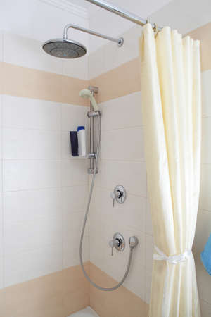 interior of bright and colorful european showerのeditorial素材