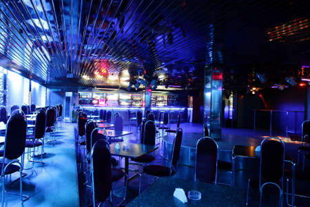 colorful interior of bright and beautiful night clubのeditorial素材