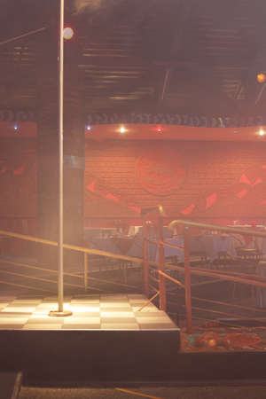 colorful interior of bright and beautiful night clubのeditorial素材