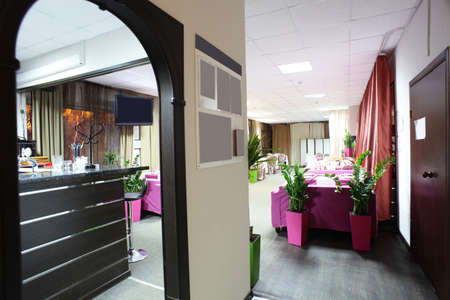 beautiful brand new european restaurant in downtownのeditorial素材