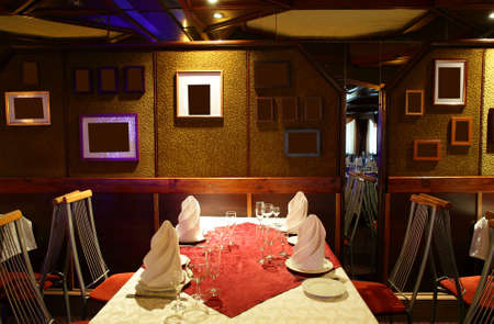 beautiful brand new european restaurant in downtownのeditorial素材