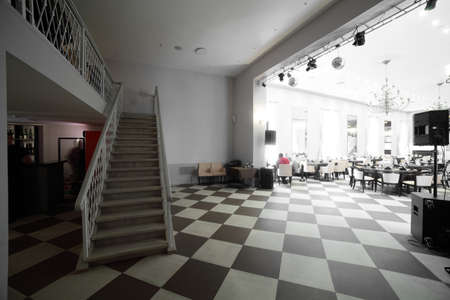 beautiful brand new european restaurant in downtownのeditorial素材