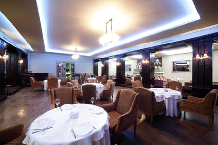 beautiful brand new european restaurant in downtownのeditorial素材
