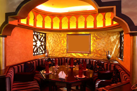 beautiful brand new european restaurant in downtownのeditorial素材