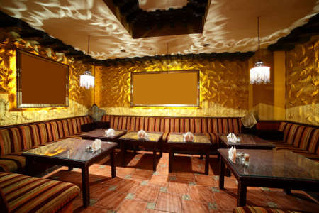 beautiful brand new european restaurant in downtownのeditorial素材