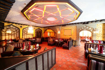 beautiful brand new european restaurant in downtownのeditorial素材