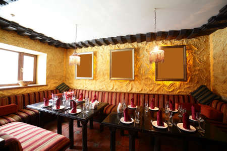 beautiful brand new european restaurant in downtownのeditorial素材