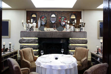 beautiful brand new european restaurant in downtownのeditorial素材