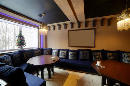 beautiful brand new european restaurant in downtownのeditorial素材