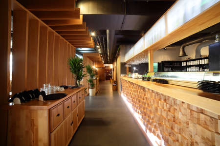 beautiful brand new european restaurant in downtownのeditorial素材