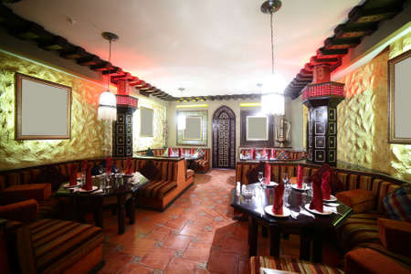 beautiful brand new european restaurant in downtownのeditorial素材