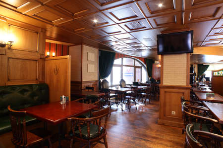 beautiful brand new european restaurant in downtownのeditorial素材