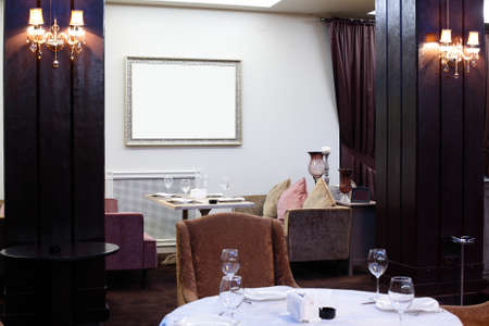 beautiful brand new european restaurant in downtownのeditorial素材