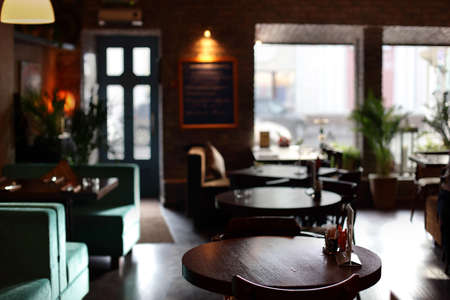 beautiful brand new european restaurant in downtownのeditorial素材